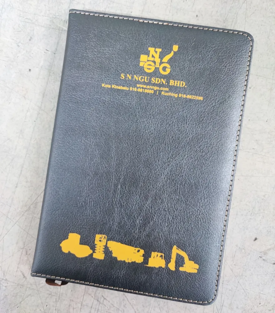 Leather Diary Book Silkscreen Logo Company Premium Note Book Souvenir