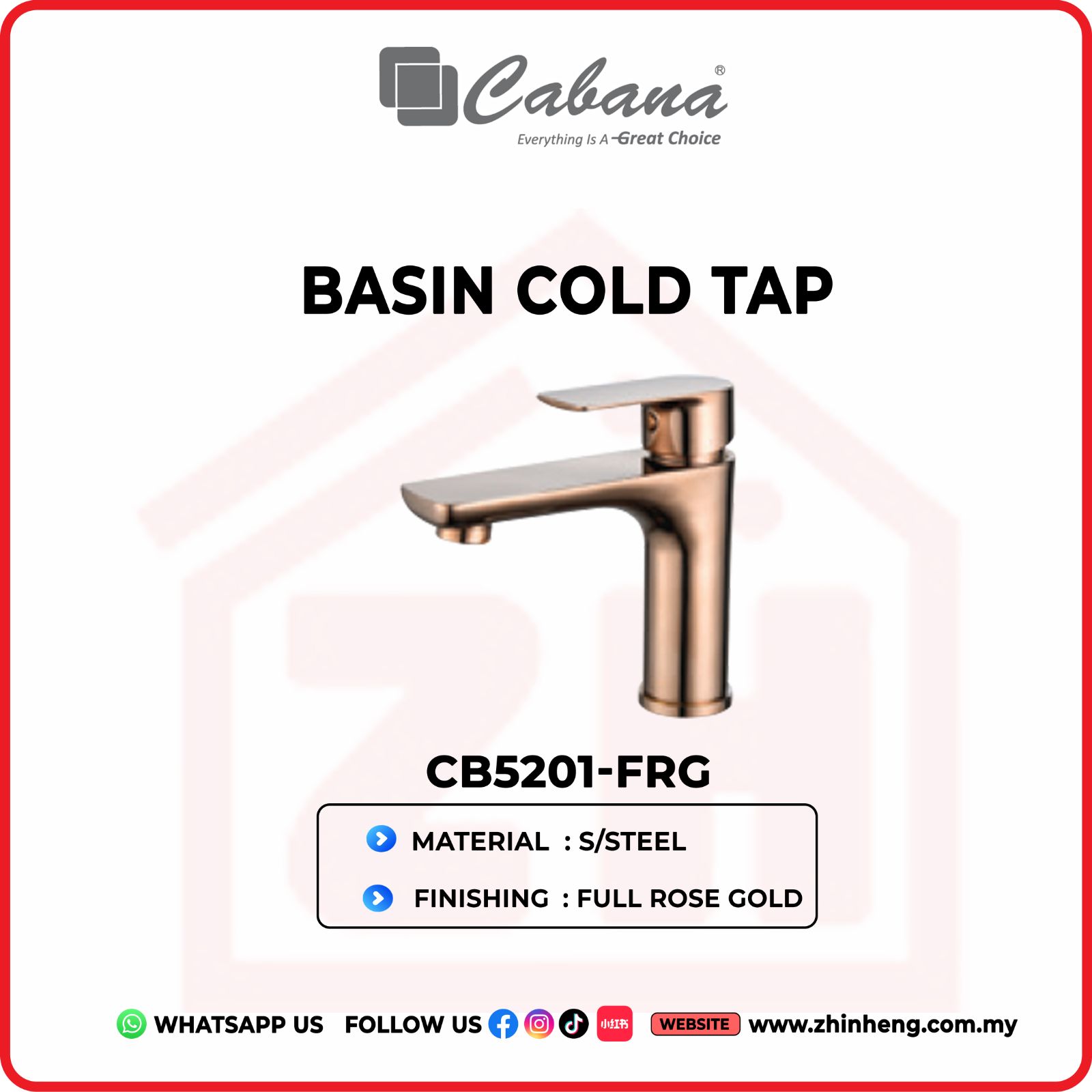 CABANA BASIN COLD TAP CB5201-FRG