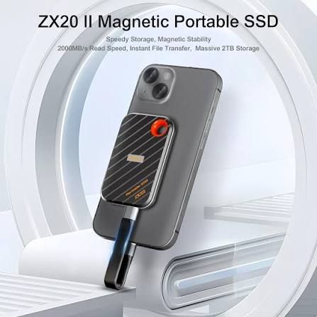 NETAC ZX20-ii MAGNETIC RUGGED PORATBLE 2TB NVME SSD, USB3.2 GEN2 , TYPE C 20GBPS (NT01ZX20II-002T-32BK)