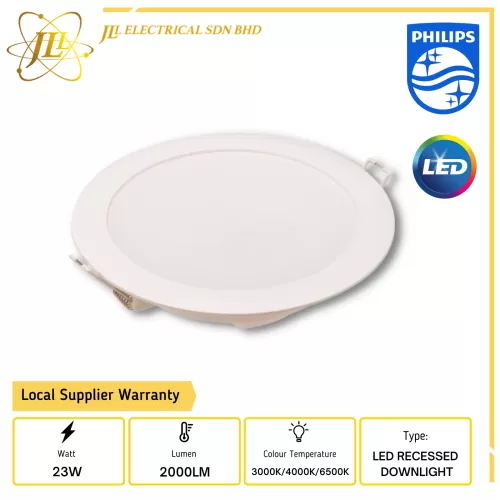  PHILIPS DN020B G3 LED20 23W 220-240V D200 ROUND LED RECESSED DOWNLIGHT [3000K/4000K/6000K]