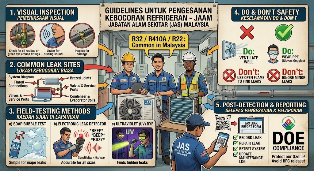 refrigerant leak detection guidelines Malaysia DOE