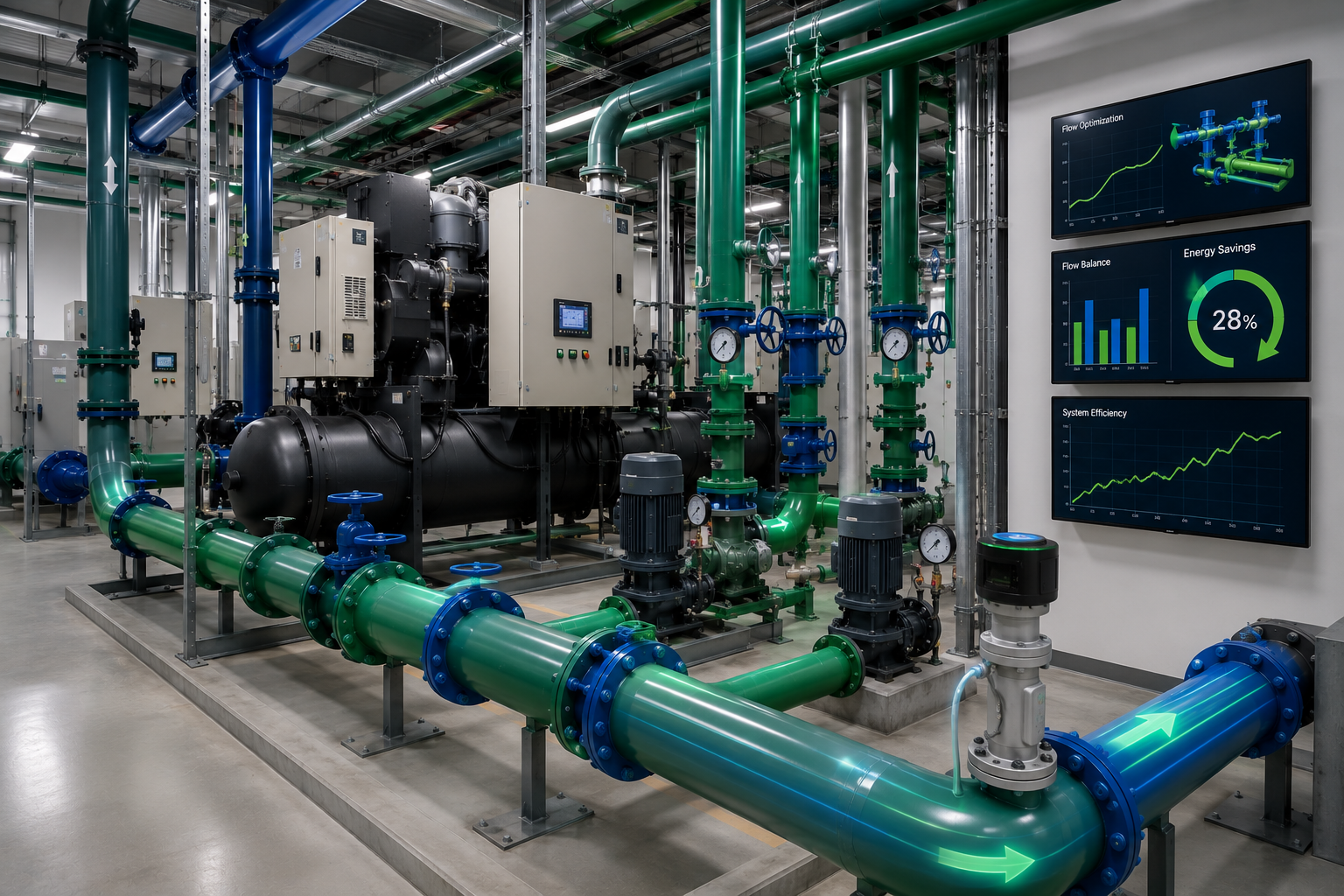 Condenser water flow optimization energy upgrade