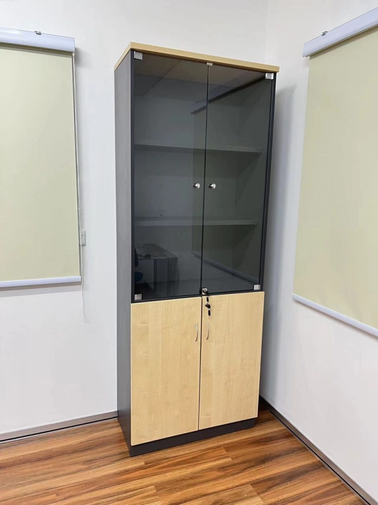 Open Glass Door Cabinet Shelves | Office Cabinet | Office Furniture Penang | Kabinet Pejabat | Batu Kawan Georgetown Penang | Kulim Lunas Kedah | Ipoh Perak | Sungai Buloh | KL 