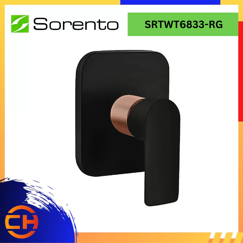 SORENTO BATHROOM SHOWER MIXER TAP SRTWT6833-RG Concealed Shower Mixer Tap Rose Gold + Matt Black 