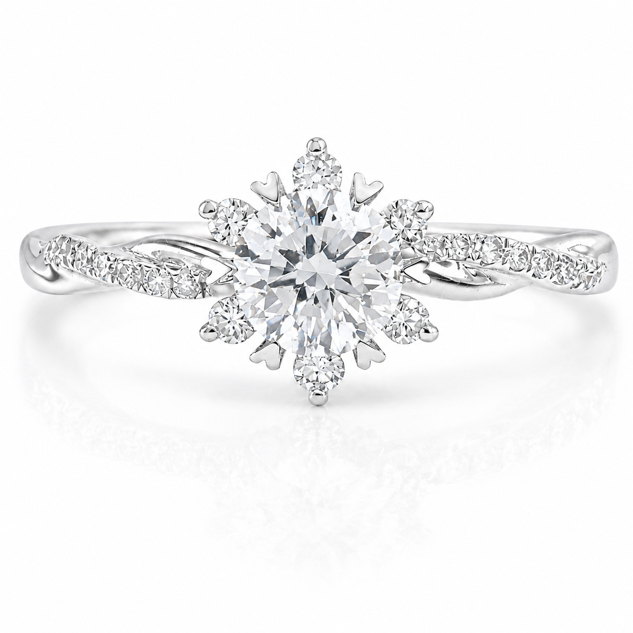 Roman & Co Solmira Snowflake Bloom Crown Diamond Engagement Ring