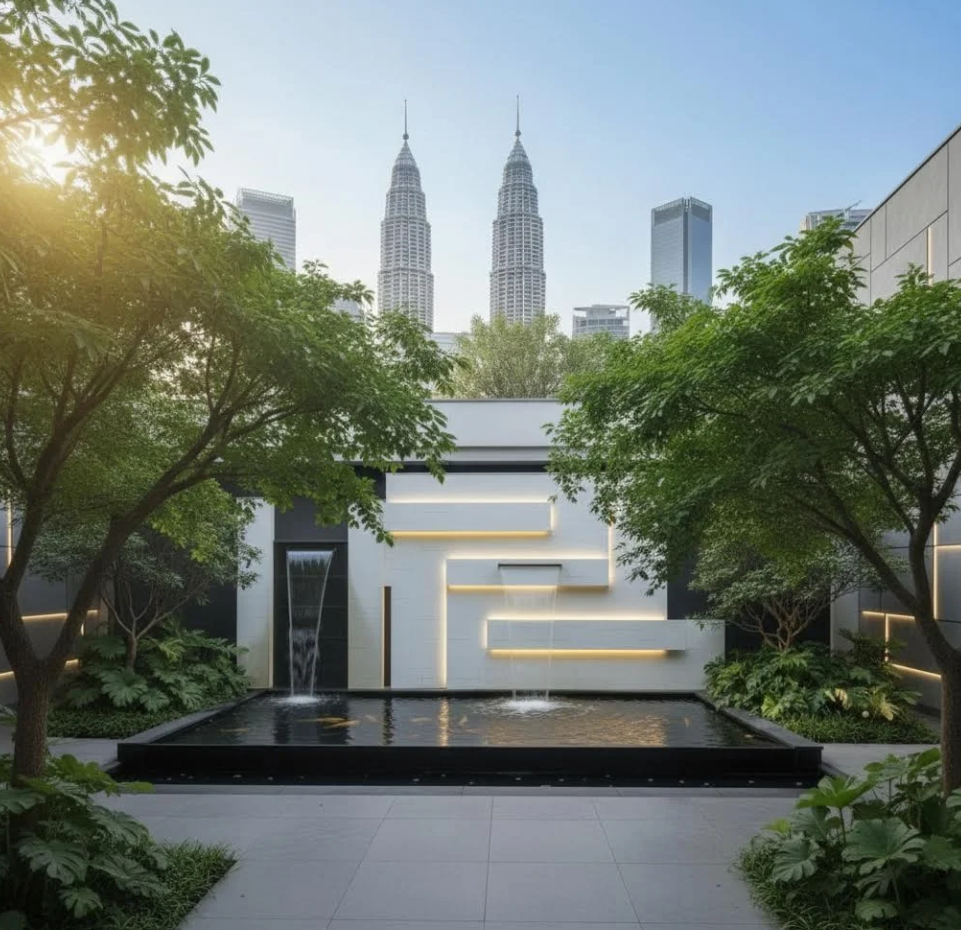 Garden Landscape With Water Feature Malaysia 马来西亚花园景观及水景 Landskap Taman Dengan Ciri Air Malaysia