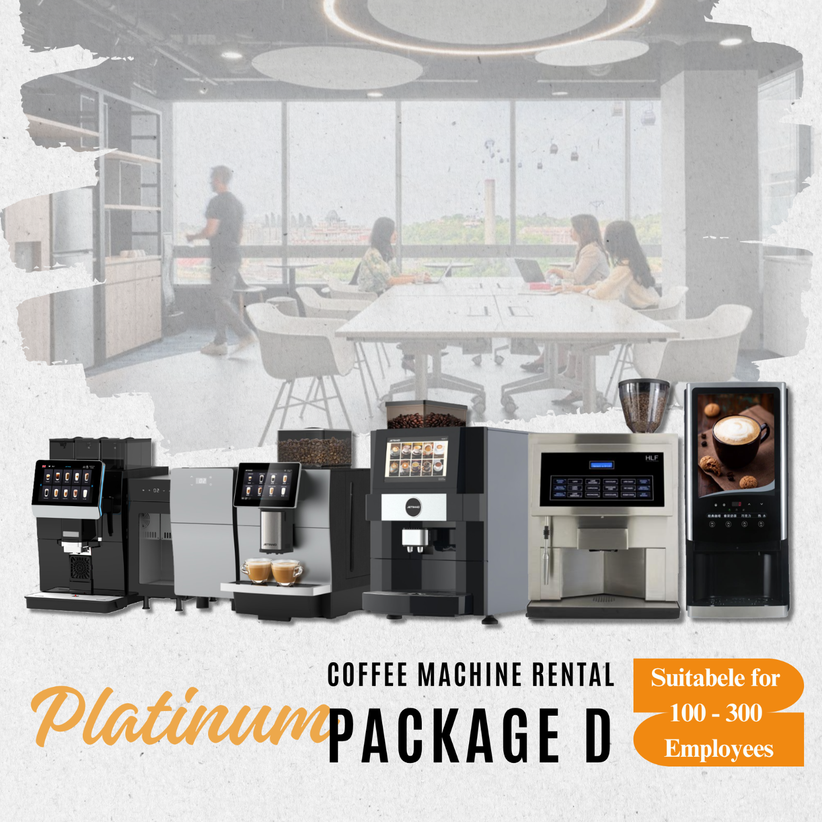 Coffee Machine Rental for office 100 - 300 Employees