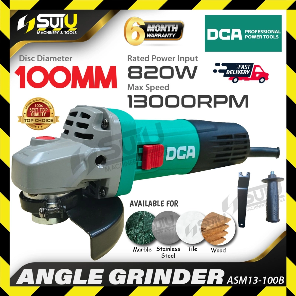 DCA ASM13-100B / ASM13100B 4" / 100MM Angle Grinder 820W 13000RPM