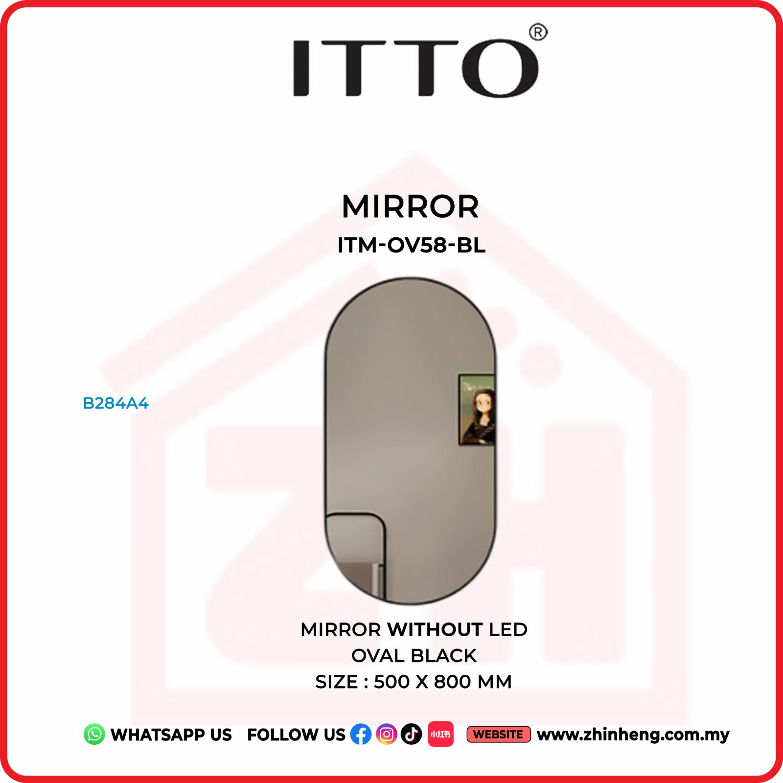 ​​​​​​​ITTO MIRROR WITHOUT LED ITM-OV58-BL