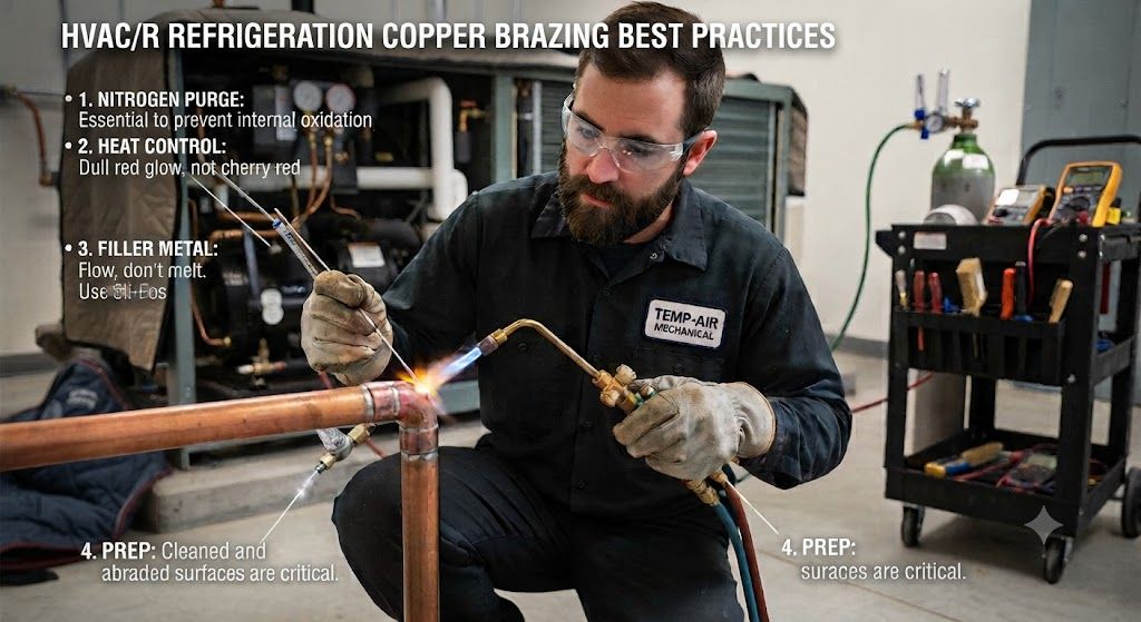 HVAC refrigeration copper brazing techniques best practices