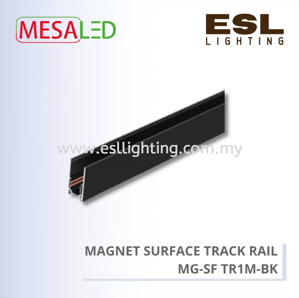 MESALED TRACK LIGHT - MAGNET SURFACE TRACK RAIL - MG-SF TR1M-BK