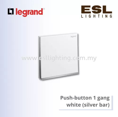 Legrand  Galion™  Push-button 1 gang  white (silver bar)
