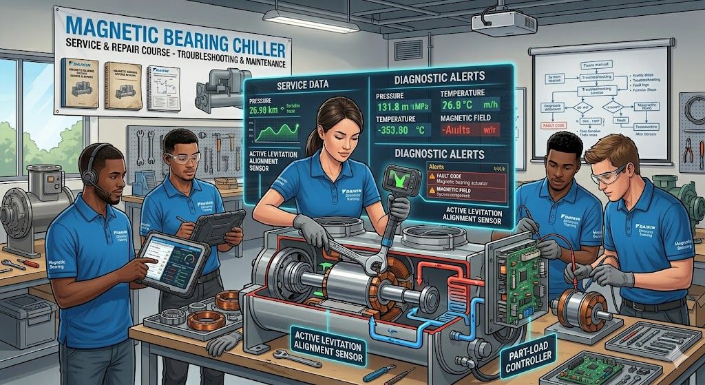 Magnetic bearing chiller repair and service course