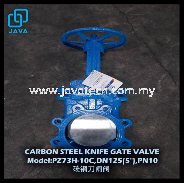 CARBON STEEL KNIFE GATE VALVE - Model:PZ73H-10C,DN125(5"),PN10