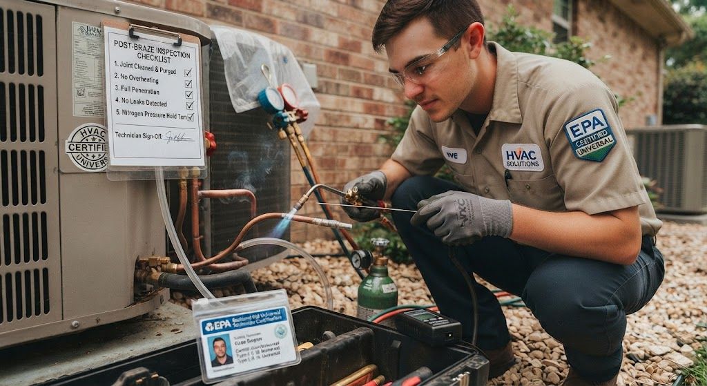 split AC refrigeration brazing HVAC leak-free method