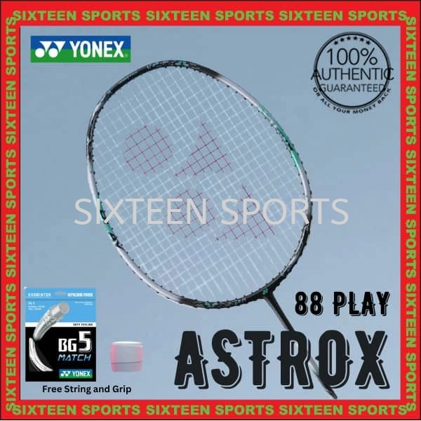Yonex Astrox 88 Play Black/ Silver (3RD GEN)  (C/W Yonex BG5 Match string & Overgrip) 2024