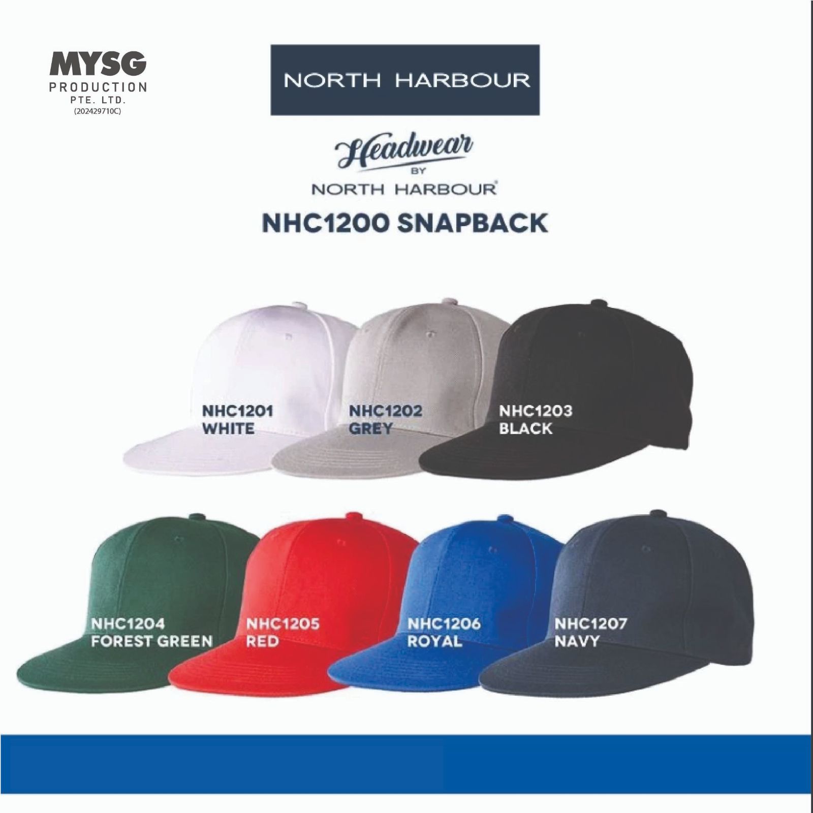 NORTH HARBOUR Unisex Snapback - 7 Color Available NHC1200