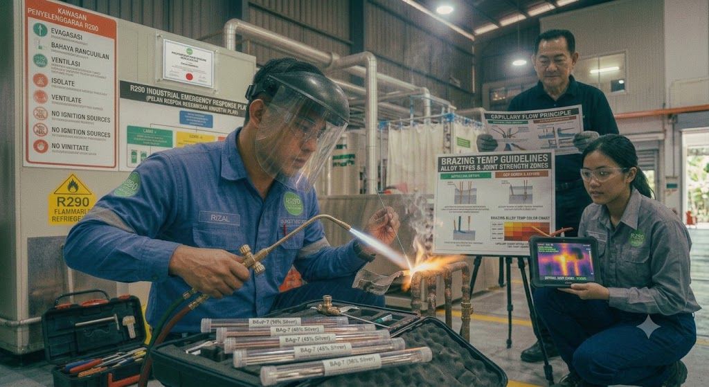 HVAC brazing temperature control