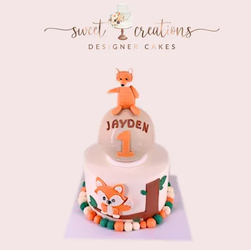 6" | Animal Theme | Baby Fox Theme Cake | For Children | Bombshell + Buttercream