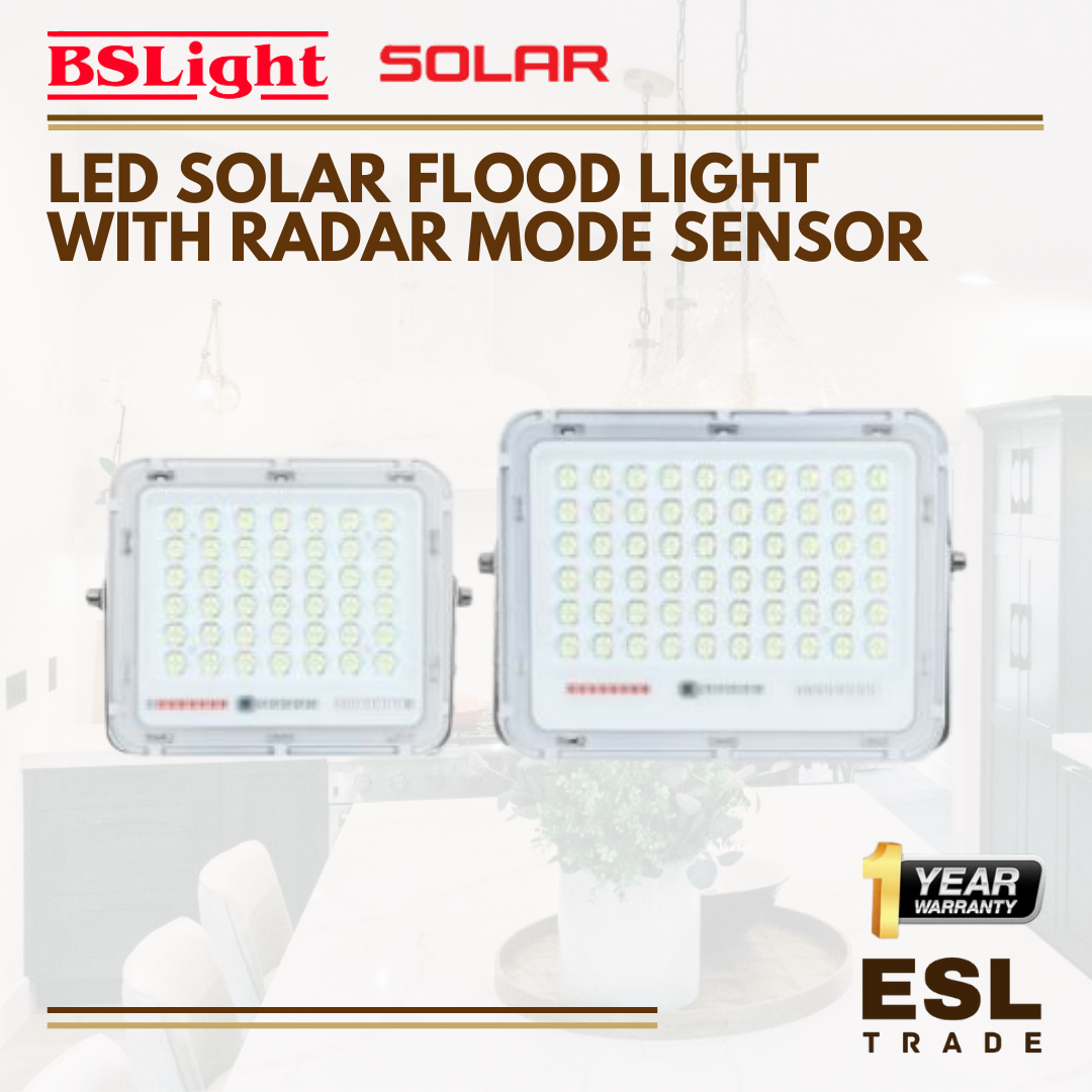 BSLIGHT Solar Series: LED Solar Flood Light with Radar Mode Sensor 300W/400W - SIRIM APPROVED