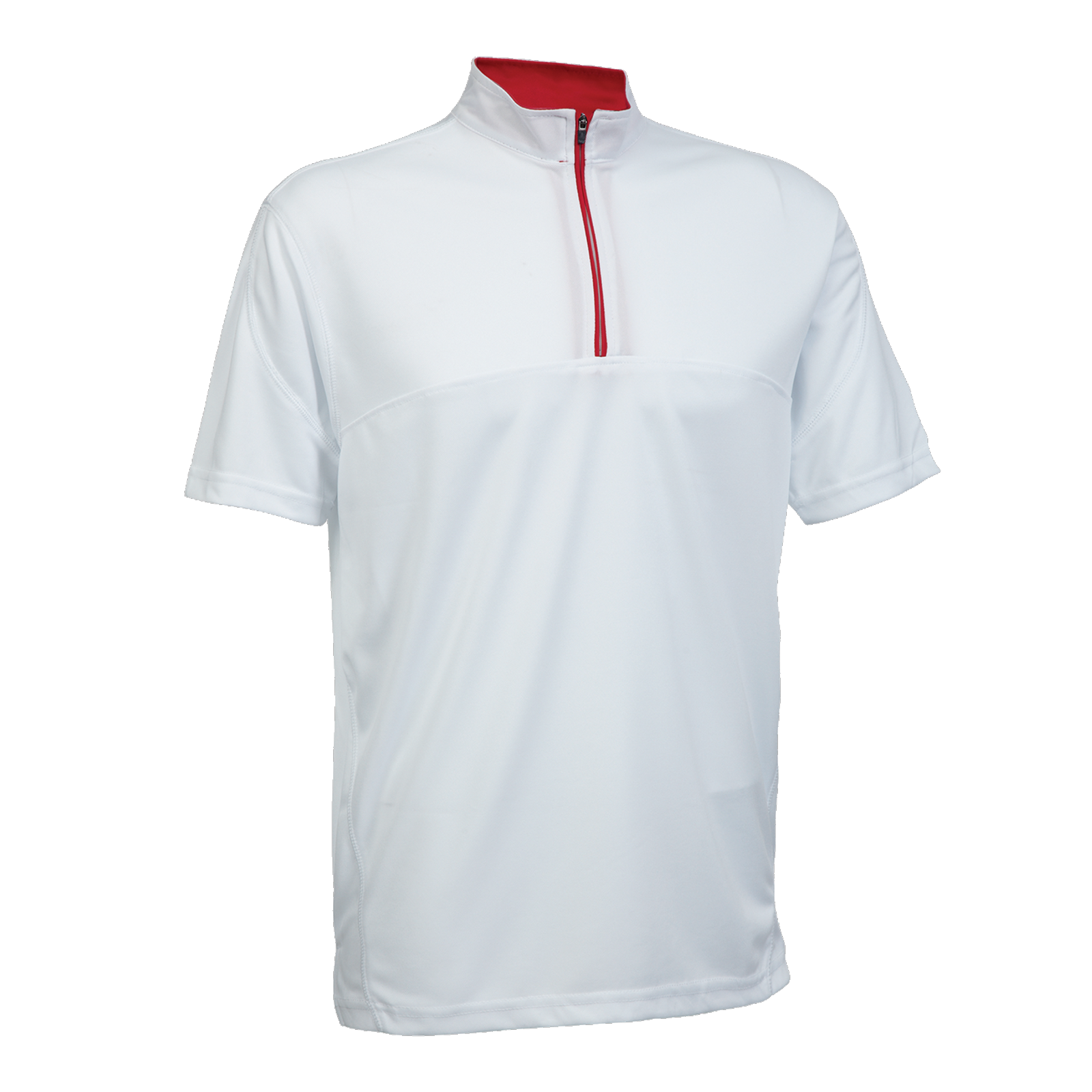 Unisex Microfibre Half-Zip Mock Neck Short Sleeve T-Shirt QD 18
