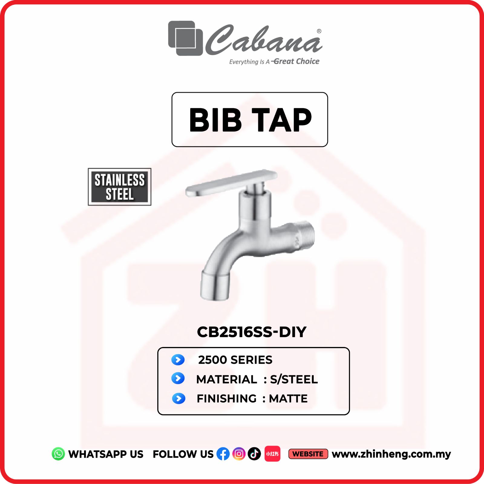 CABANA BIB TAP CB2516SS-DIY