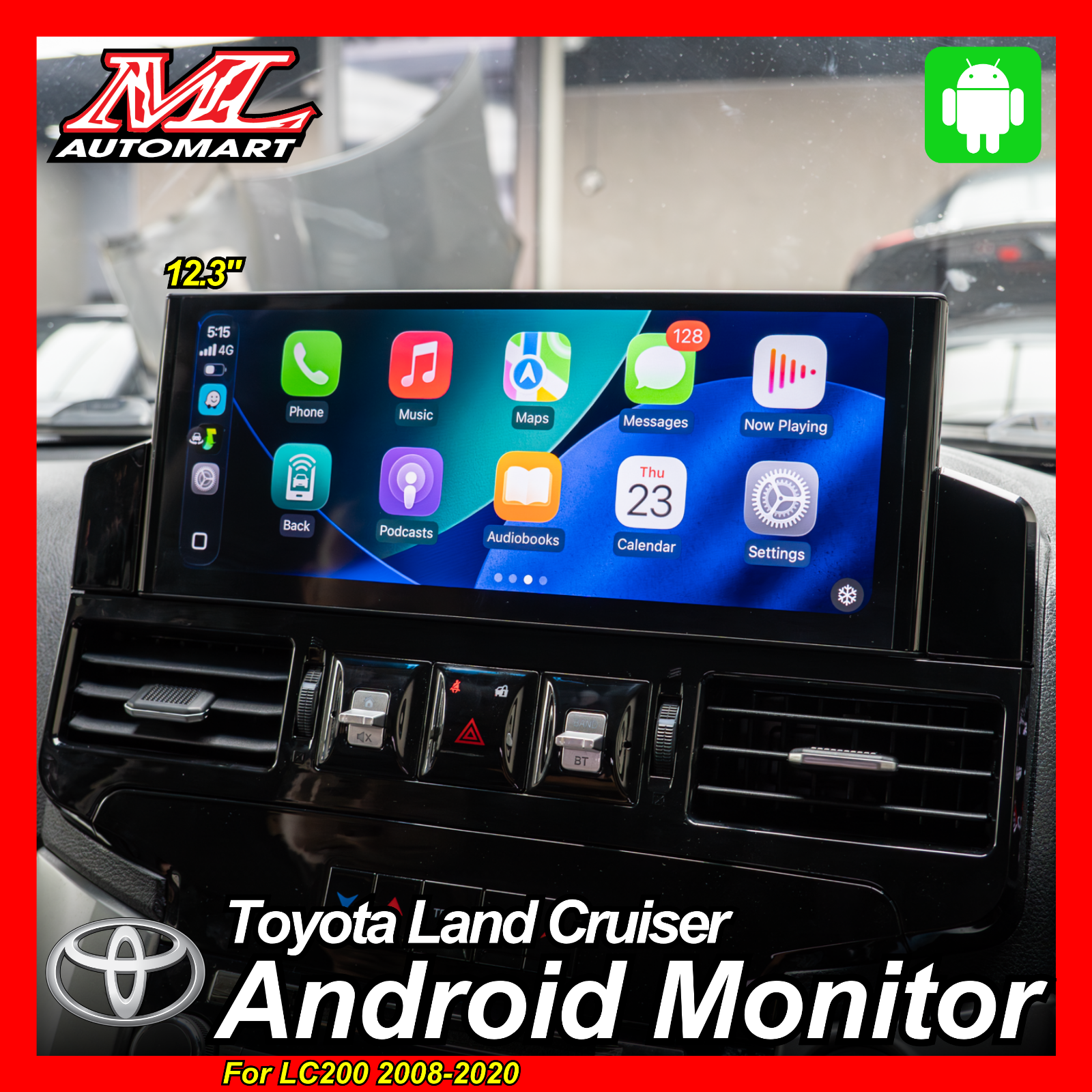 Toyota Land Cruiser LC200 2008-20 Android Monitor (12.3")