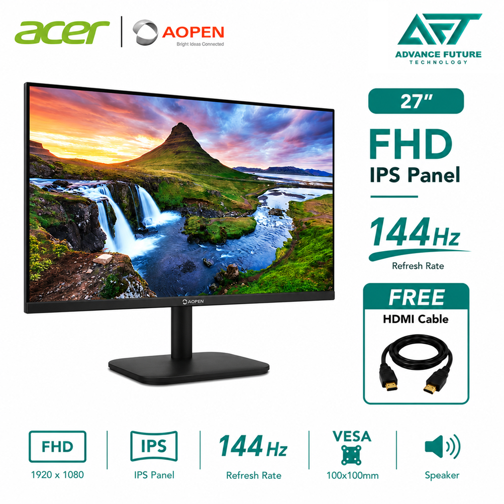 Acer AOPEN 27CL1P6 27" FHD IPS 144Hz Flat Monitor ( Speaker, HDMI, VGA, 3 Years Warranty )