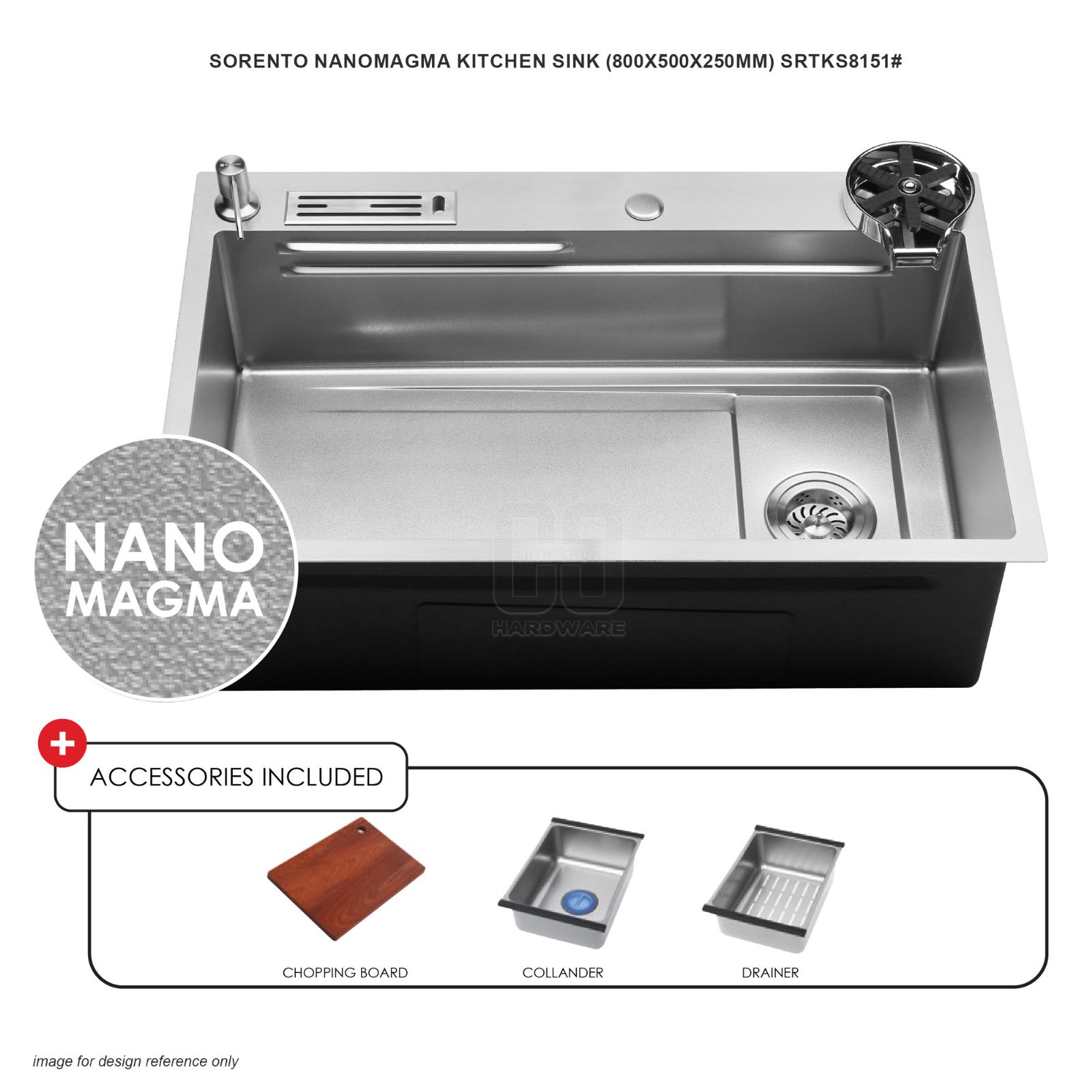 SORENTO NANOMAGMA KITCHEN SINK SRTKS8151 (800x500x250mm)