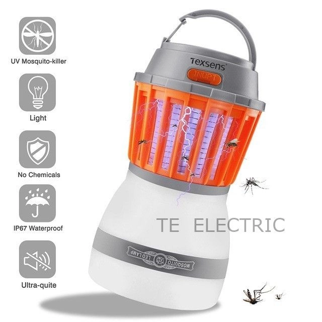 (4 IN 1) PORTABLE LED LIGHT + MOSQUITO KILLER + SOLAR USB CHARGING + RAINPROOF IP67 太阳能户外手提灯+杀蚊灯