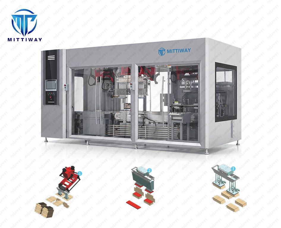 MTW-Cartoner A3 Automatic Cartoning Forming and Robot Filling & Closing Machine