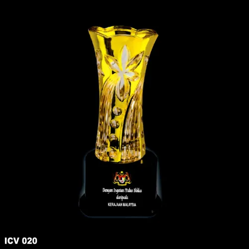 Elegant Golden Crystal Vase - ICV 020