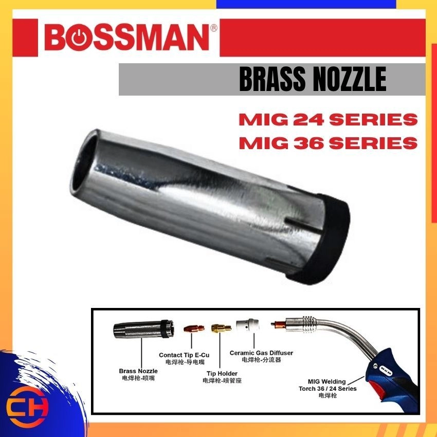 BOSSMAN MIG WELDING TORCH ACCESSORIES BM36N20 / BM24N12 BRASS NOZZLE 