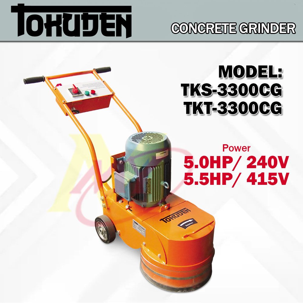 TOKUDEN TKS-3300CG/TKT-3300CG Concrete Grinder with Electric Motor 5Hp