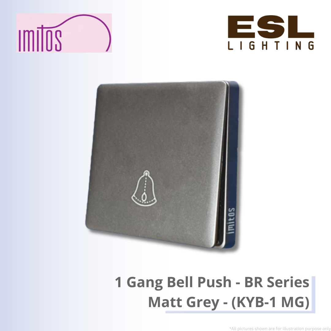 IMITOS 1 Gang Bell Push (BR Series) Matt Grey - KYB-1 MG SIRIM