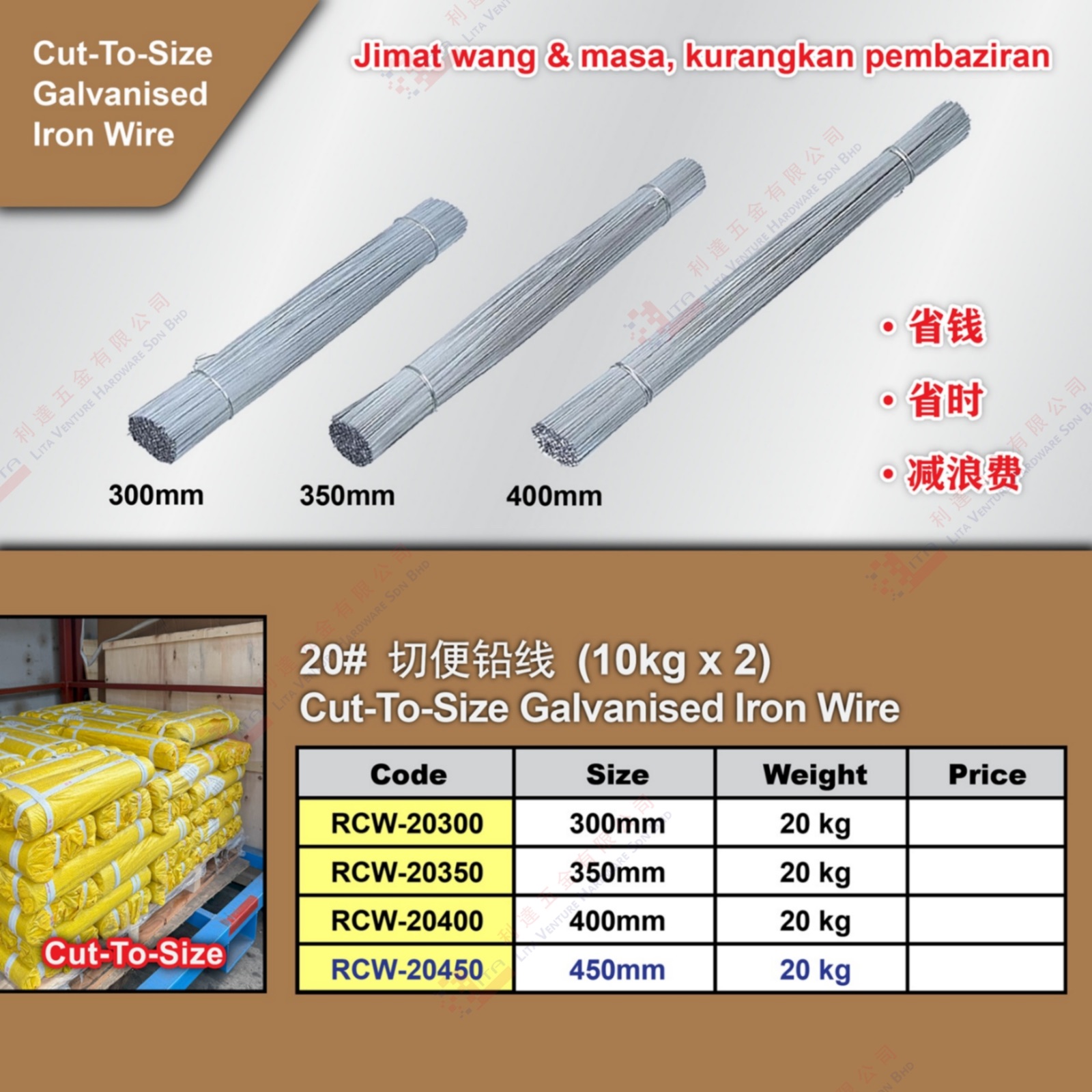 GALVANISED IRON WIRE - RCW20300 RCW20350 RCW20400 RCW20450