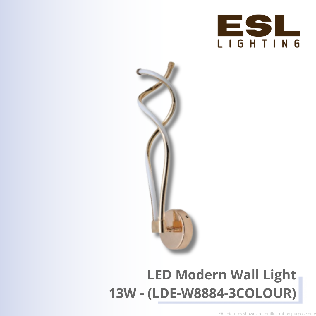 LED Modern Wall Light 13W - LDE-W8884-3COLOUR
