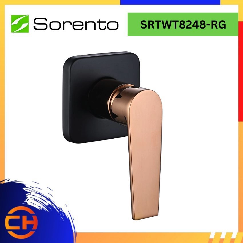 SORENTO BATHROOM SHOWER MIXER TAP SRTWT8248-RG Concealed Shower Cold Tap Rose Gold + Matt Black ( L70MM x W77MM x H128MM )