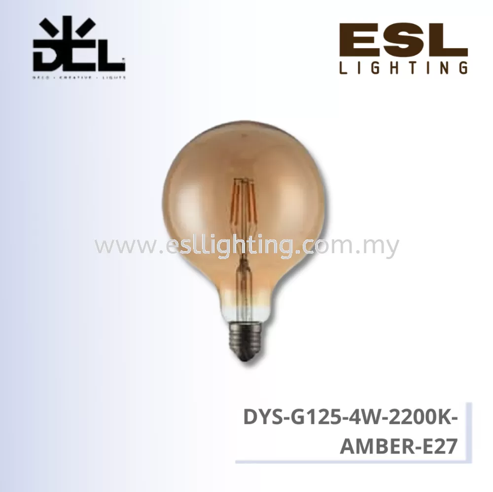 DCL LED FILAMENT EDISON BULB E27 4W - DYS-G125-4W-AMBER-E27