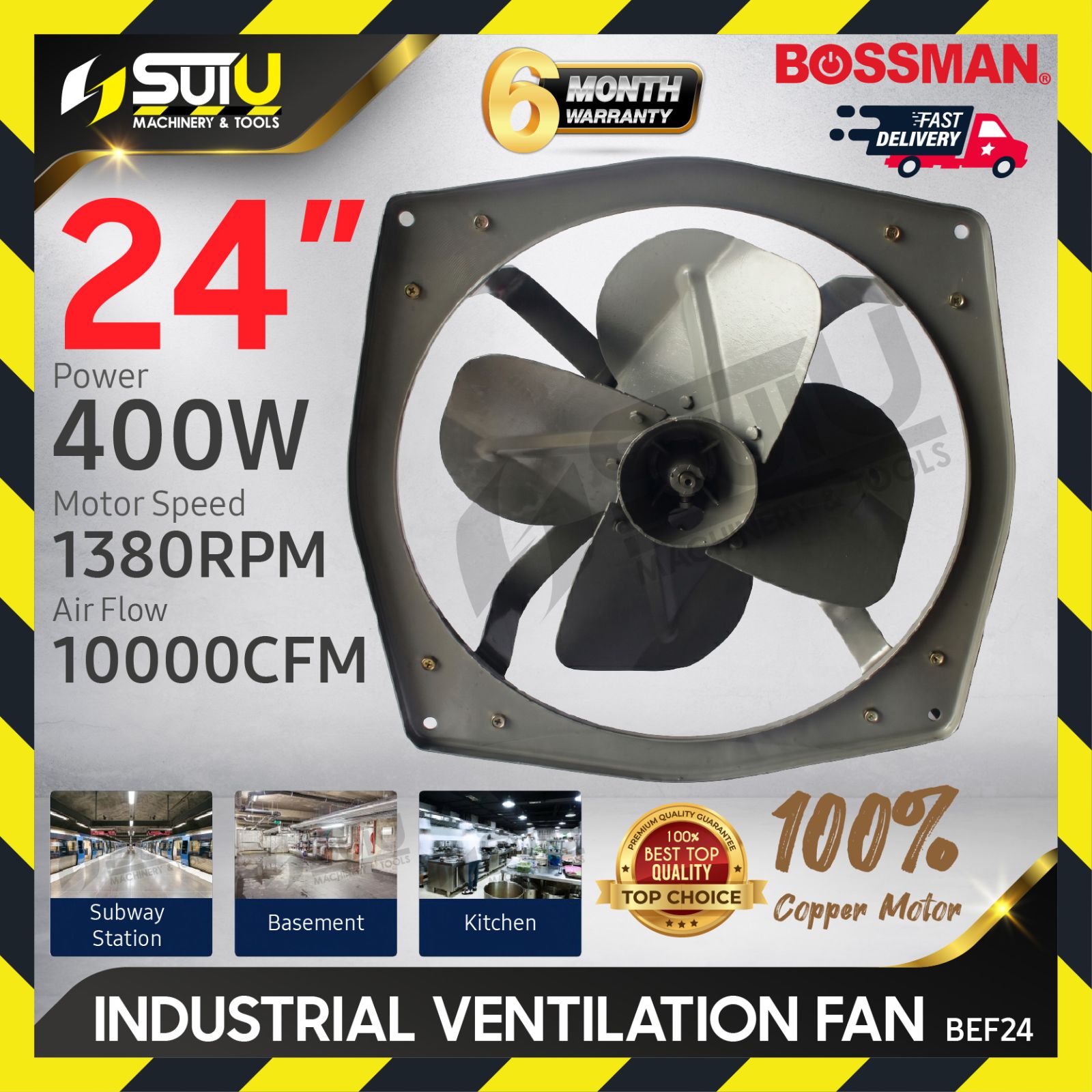 BOSSMAN BEF24 24" / 600MM Industrial Ventilation Fan 400W