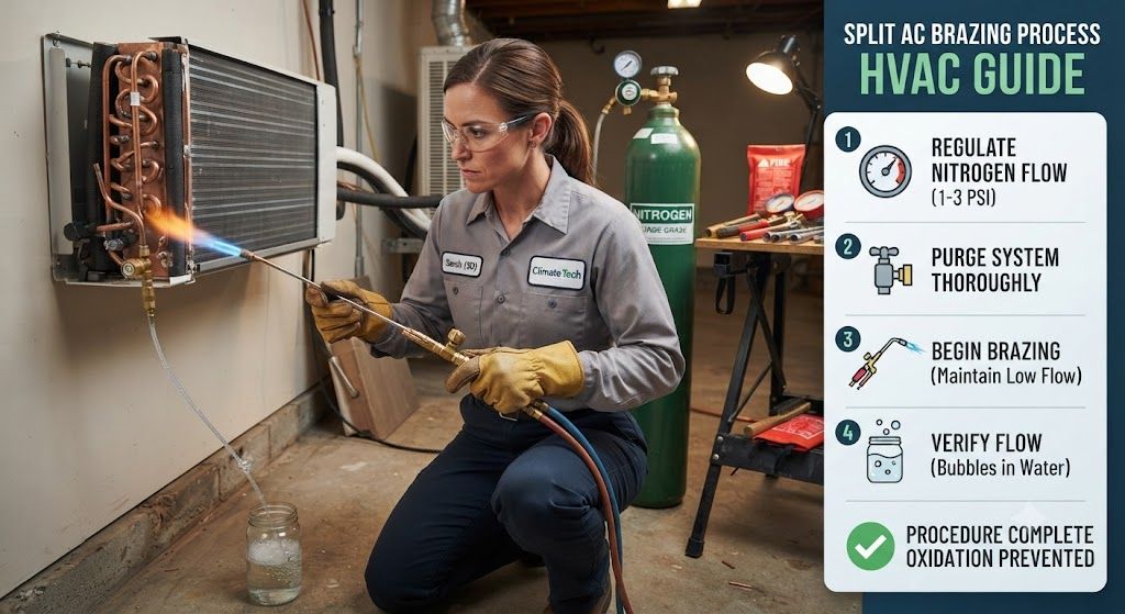 split air conditioner brazing process HVAC guide