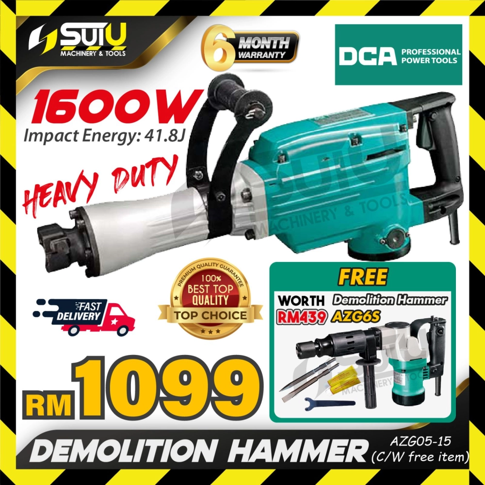 [ LIMITED OFFER ] DCA AZG05-15 41.8J Demolition Hammer 1600W w/ Free AZG6S