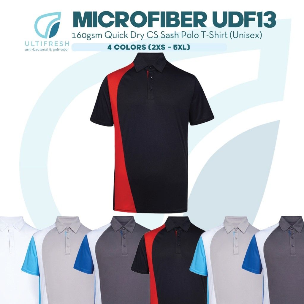 ULTIFRESH Anti-Bacteria  Microfiber Interlock Cs Sash Jersey Plain Polo T-Shirt Unisex UDF13