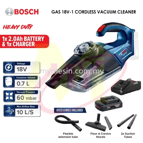 BOSCH GAS 18V-1 Cordless Vacuum Cleaner C/W Accessories