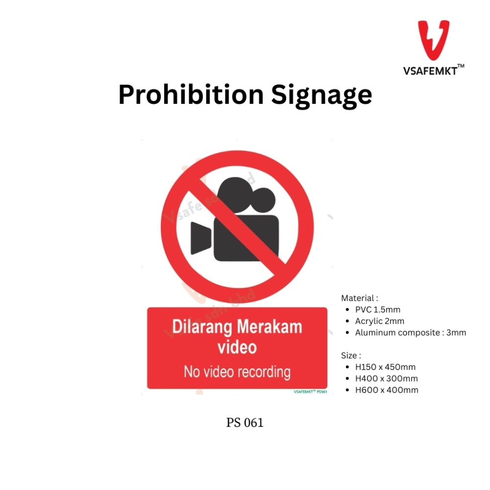 VSAFEMKT - PS 061 - Dilarang merakam video