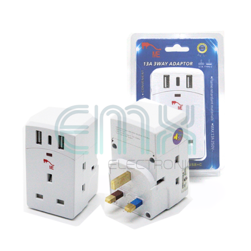 ME102 NEON 3 WAY ADAPTOR