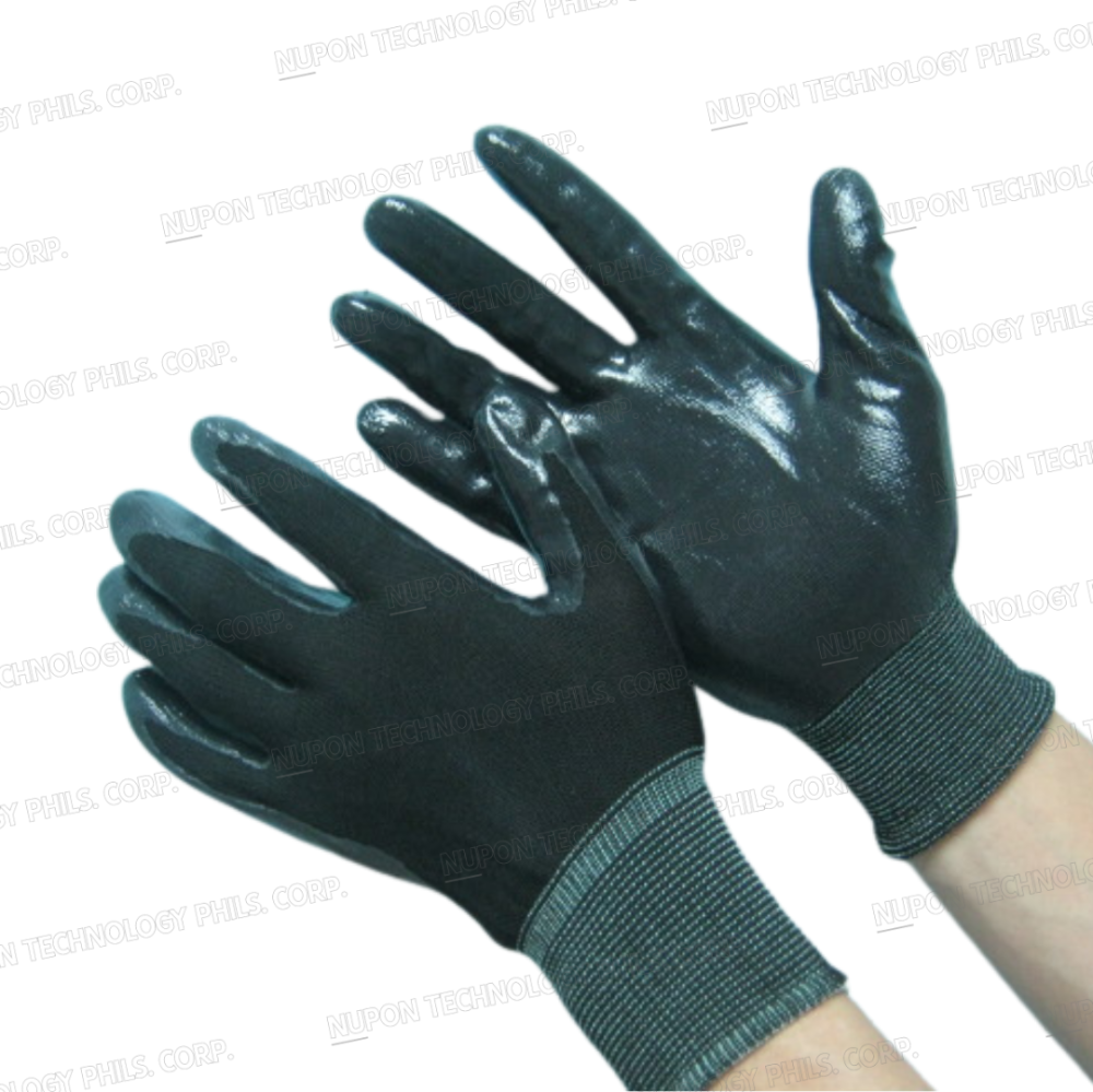 Black Knitted Black Nitrile Palm Coated