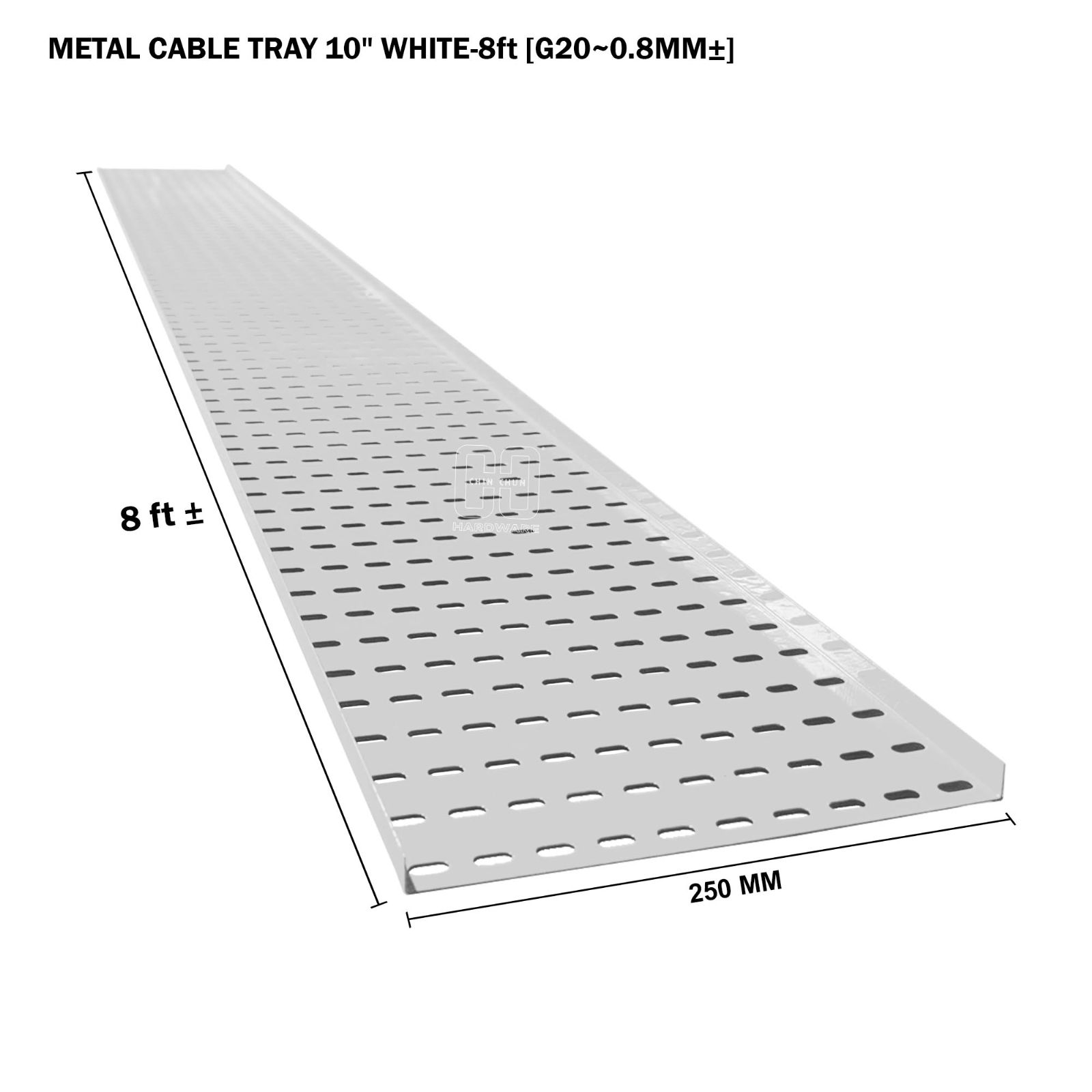 METAL CABLE TRAY 10" WHITE 8ft G20 0.8MM卤