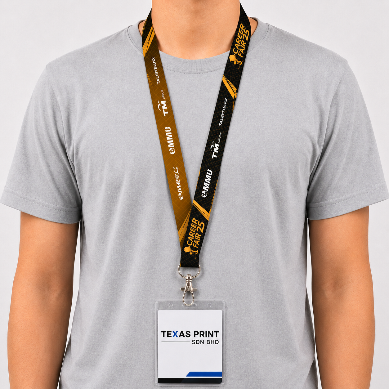 Custom Lanyard Printing Malaysia with ID Card Holder