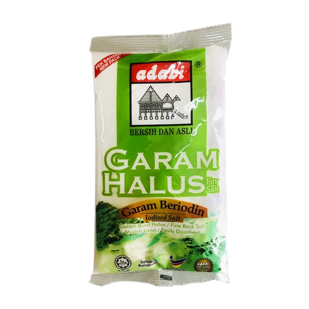 Adabi Garam Halus Garam Beriodin / Iodised Fine Rock Salt 400g